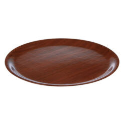 Round Mahogany Wood Tray 33cm