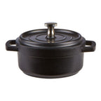 Mini Round Black Cast Aluminium Cocotte 10x5cm-01