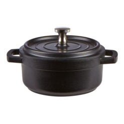 Mini Round Black Cast Aluminium Cocotte 10x5cm-01