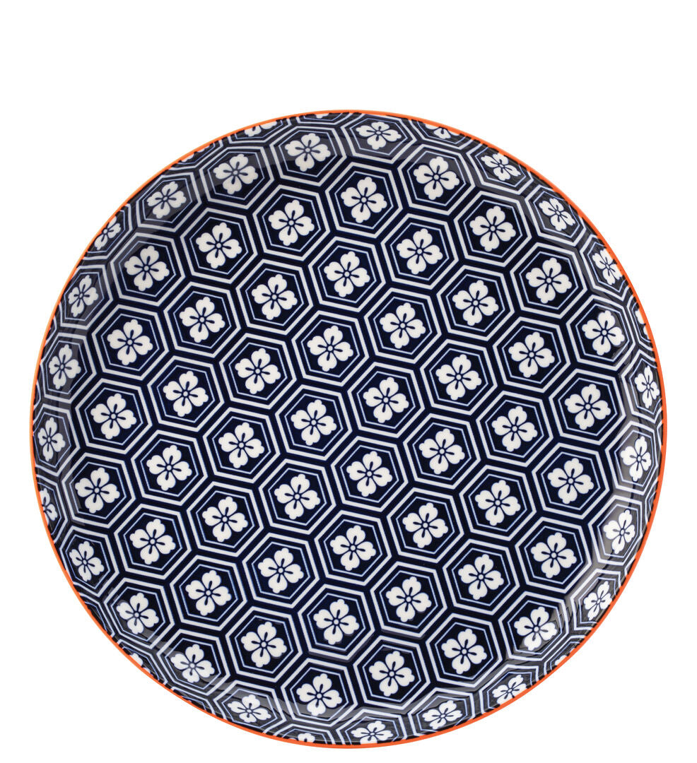 Utopia Cadiz Blue & Orange Plate 10.5" (27cm)(Box of 6)