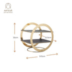 Artesá 2-Tier Geometric Brass-Finished Serving Stand with Slate Serving Platters