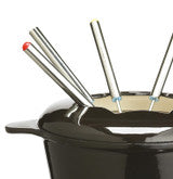 MasterClass Cast Iron Enamelled Black Fondue Set 8x7" / 21x18cm