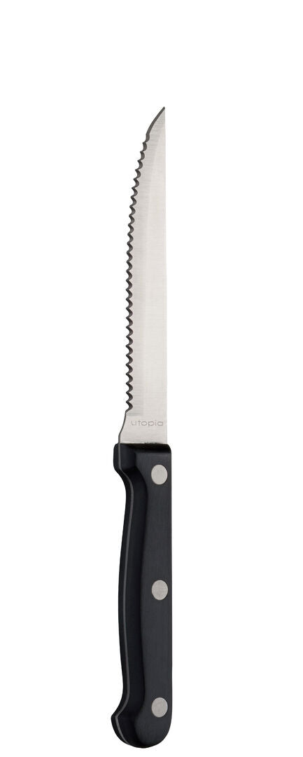 Utopia Black Handled Steak Knife(Box of 12)
