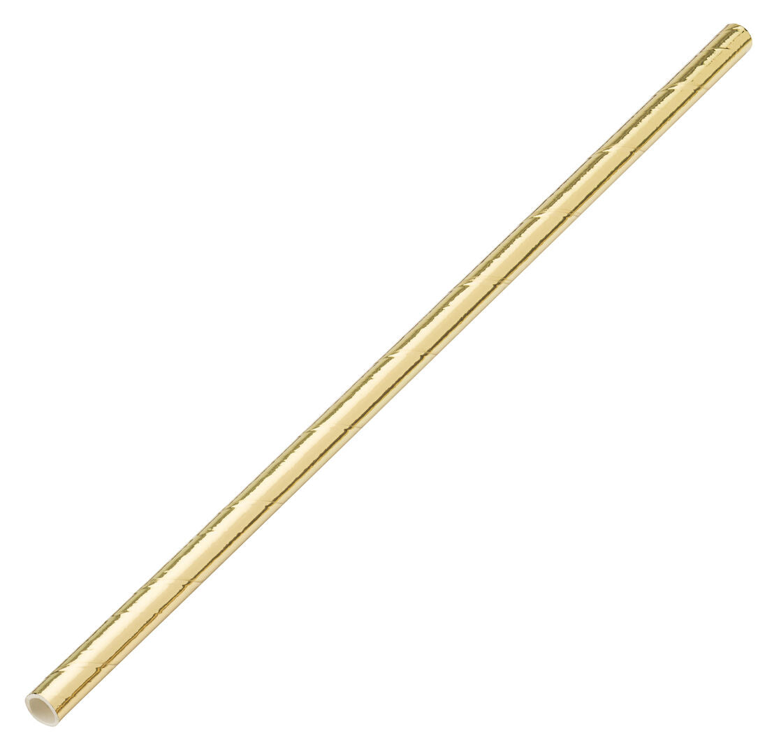 Utopia Paper Solid Gold Straw 8" (20cm)(24 Boxes of 250)