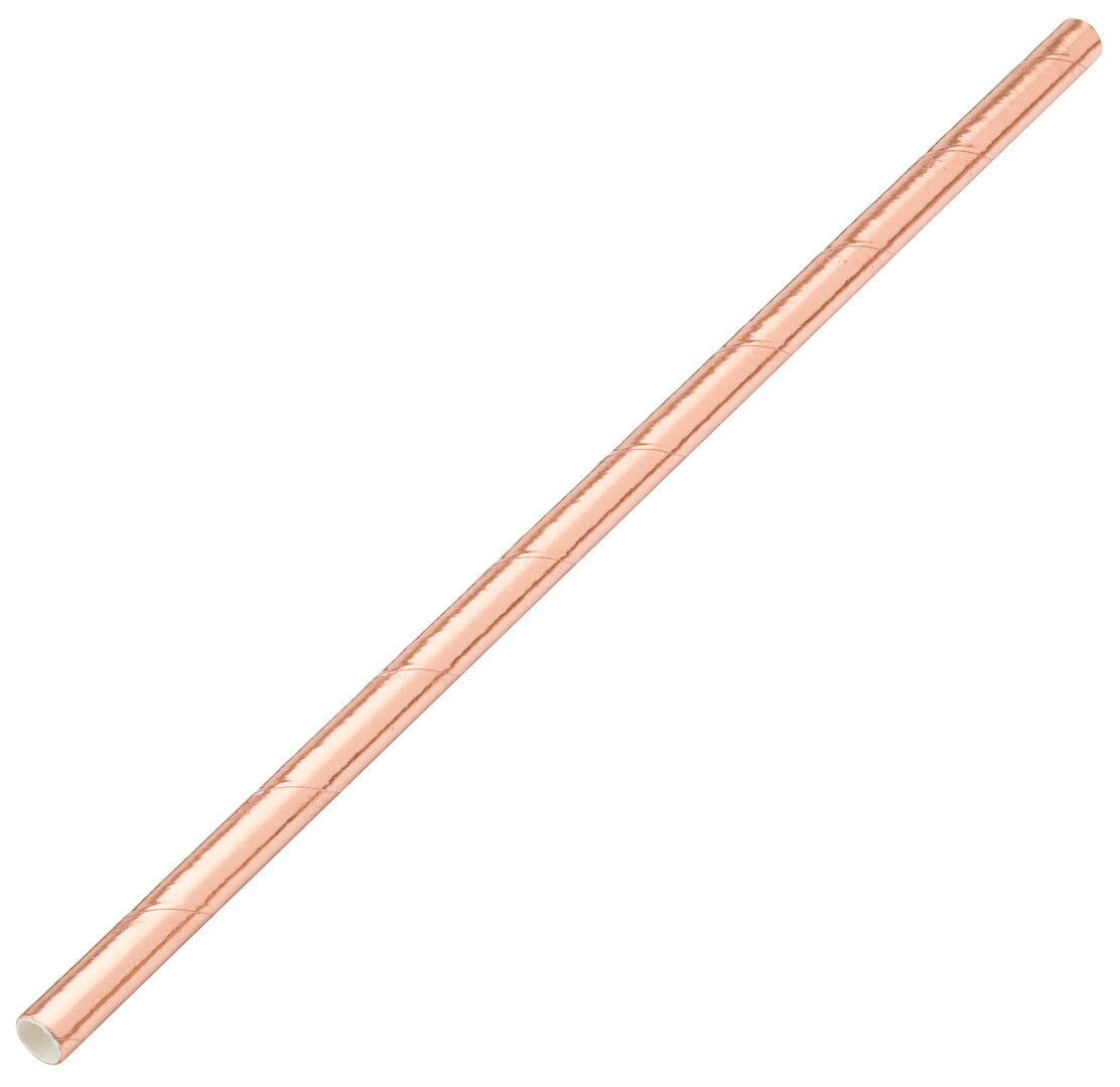 Utopia Paper Solid Copper Straw 8" (20cm)(24 Boxes of 250)