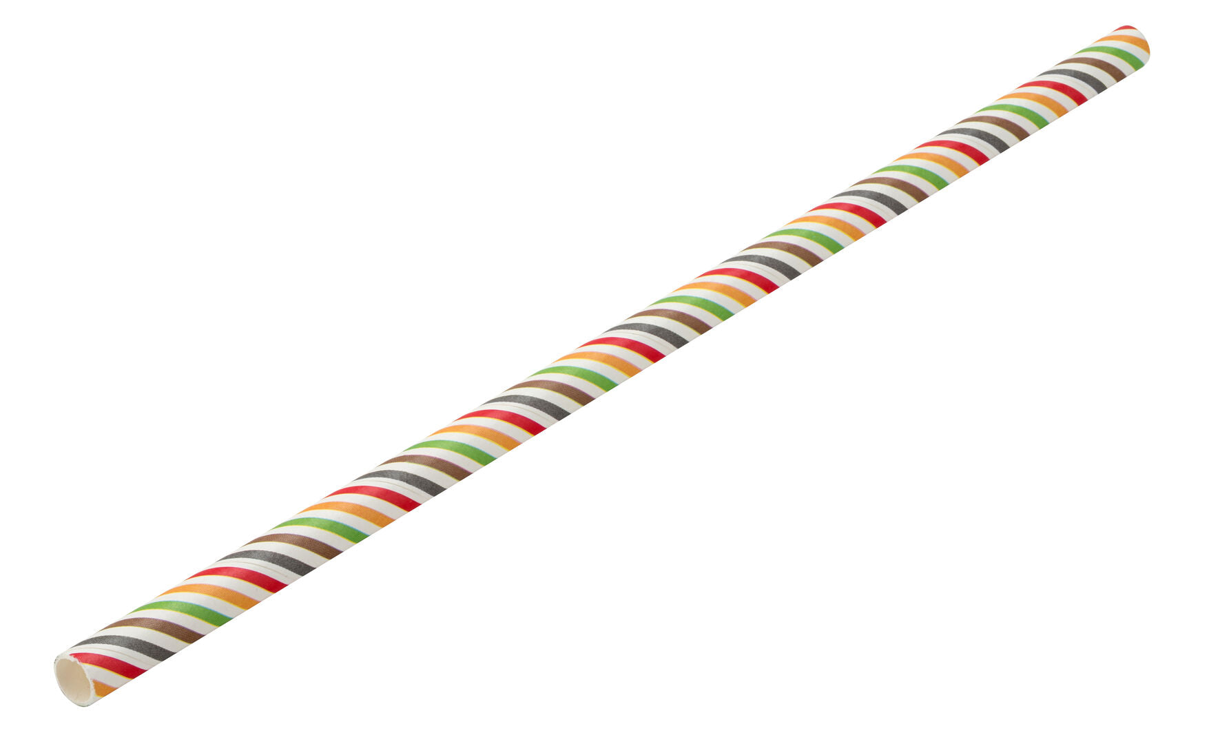 Utopia Paper Multi Stripe Straw 8" (20cm) Box of 250(24 Boxes of 250)