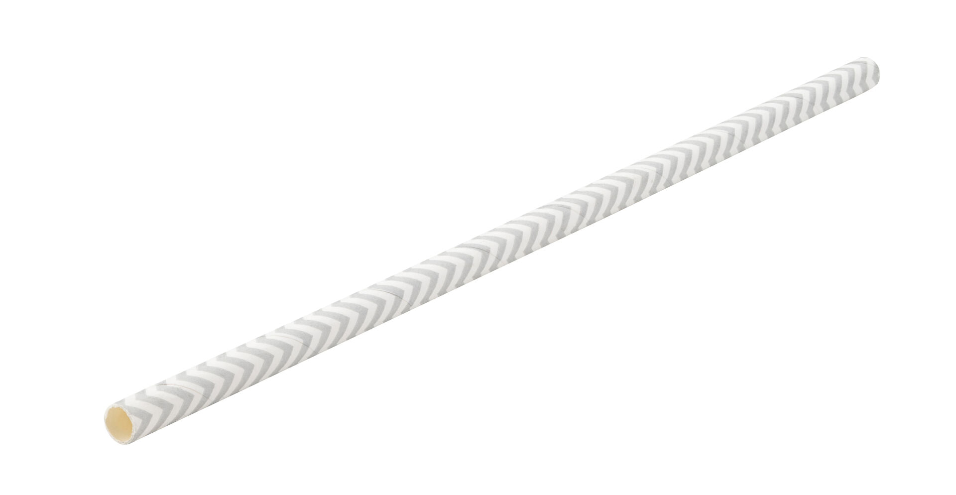 Utopia Paper Chevron Matt Silver Straw 8" (20cm)(24 Boxes of 250)
