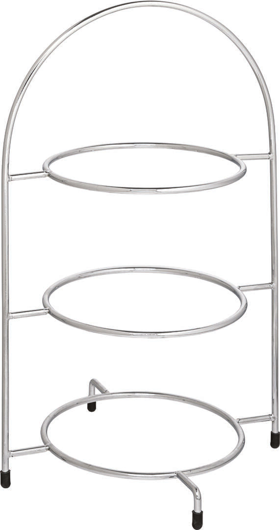 Utopia Chrome 3 Tier Plate Stand 16.5" (42cm)(Box of 1)