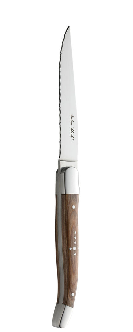 Utopia Laguiole Wood Handled Steak Knife - Serrated Edge(Box of 12)