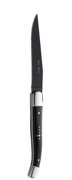 Utopia Laguiole Black Handled Steak Knife - Black Blade(Box of 12)