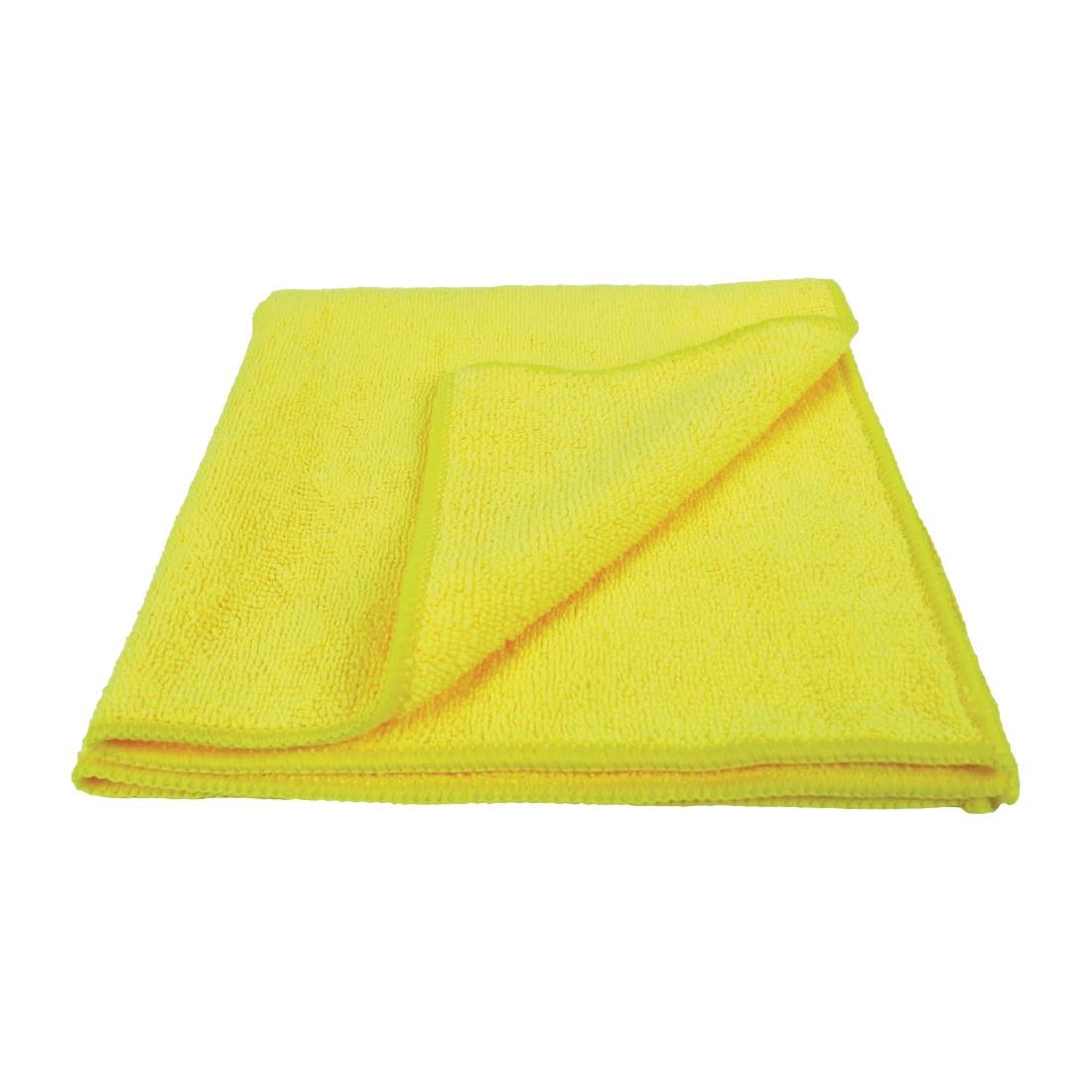 Yellow Microfibre Cloths 40x40cm Pack of 10