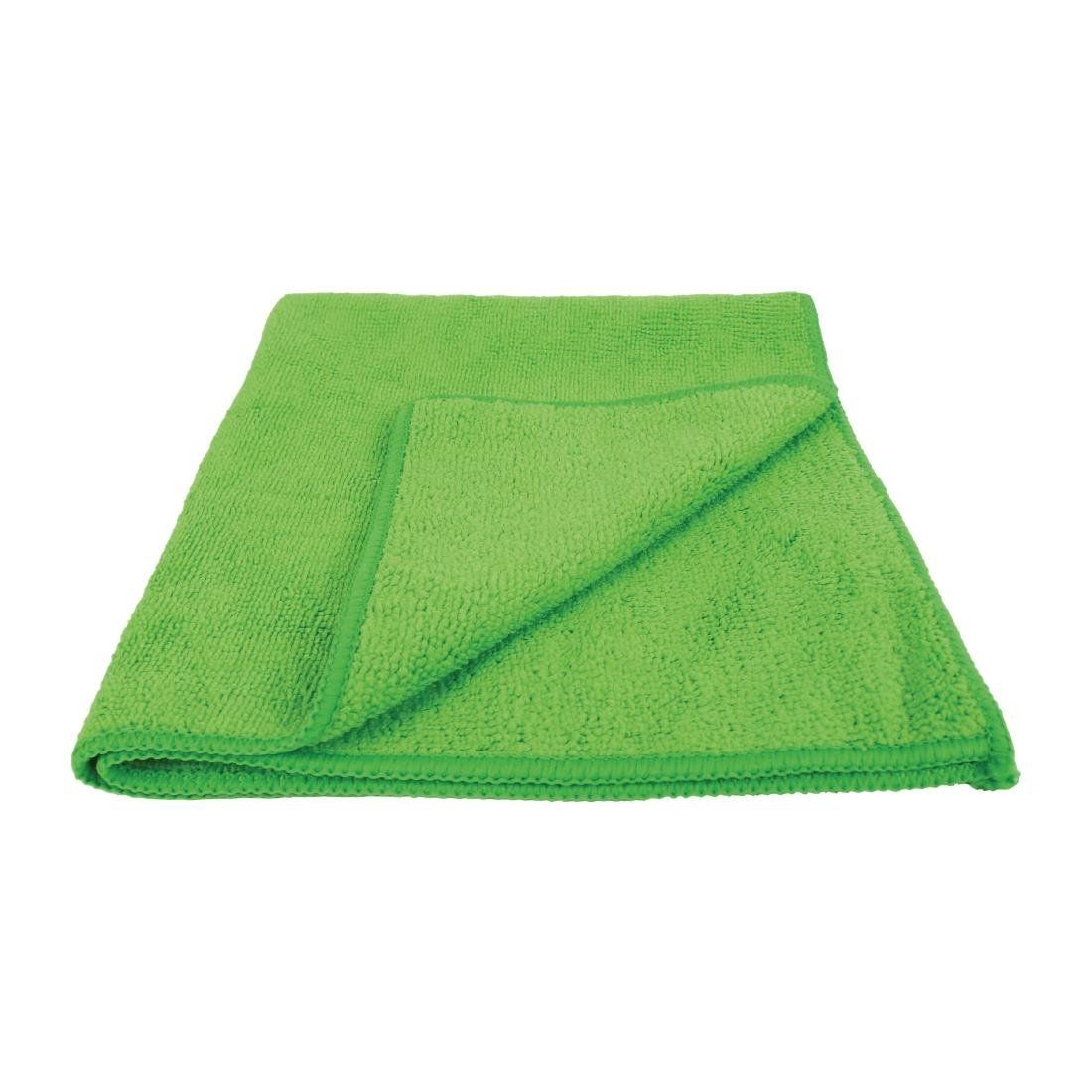 Green  Microfibre Cloths 40x40cm Pack of 10
