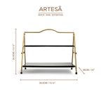 Artesà 2 Tier Gold and Black Metal Serving Stand, 39.3 x 26cm