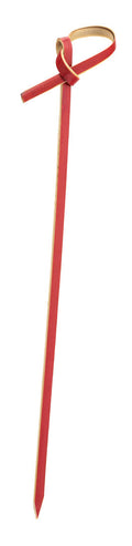 Utopia Bamboo Red Knotted Skewer 4.75" (12cm)