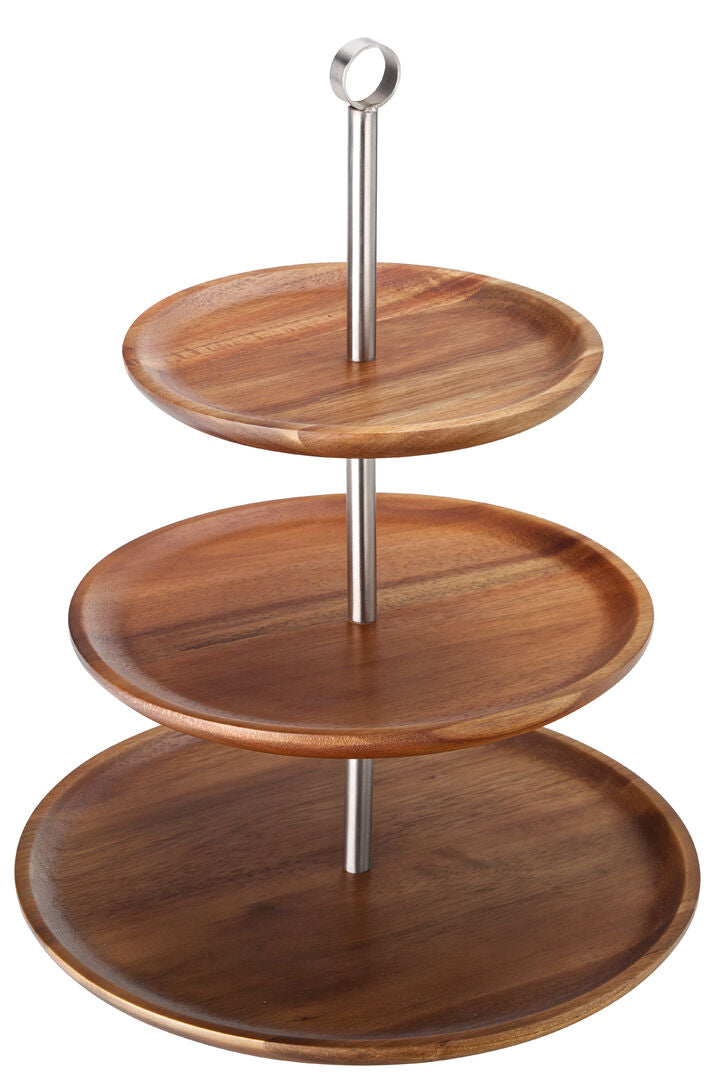 Utopia 3 Tiered Acacia Sharing Platter 12, 9.75, 8.25"