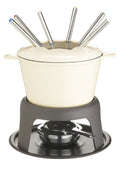 MasterClass Cast Iron Enamelled Cream Fondue Set 8x7" / 21x18cm