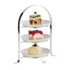 3 Tier Chrome Serving Stand (Max 17cm Plates)
