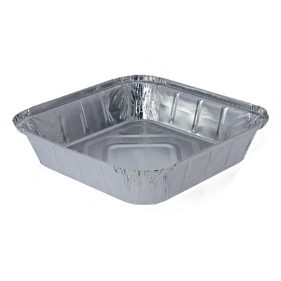 9" X 9" Deep Aluminium Foil Food Container 239 x 239 x 50mm 1x200