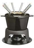 MasterClass Cast Iron Enamelled Black Fondue Set 8x7" / 21x18cm