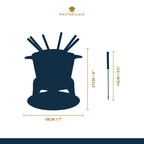 MasterClass Cast Iron Enamelled Black Fondue Set 8x7" / 21x18cm
