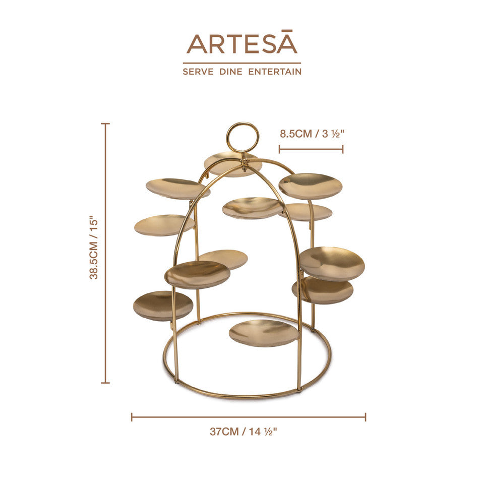 Artesà Brass Canape Serving Tree, 37.4 x 40cm