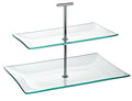 Utopia Aura 2 Tiered Rectangular Glass Plate 11.75 x 8"