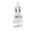 Square Glass Oil & Vinegar With Chrome Stand