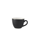 Genware Porcelain Black Bowl Shaped Cup 9cl/3oz Pack of 6