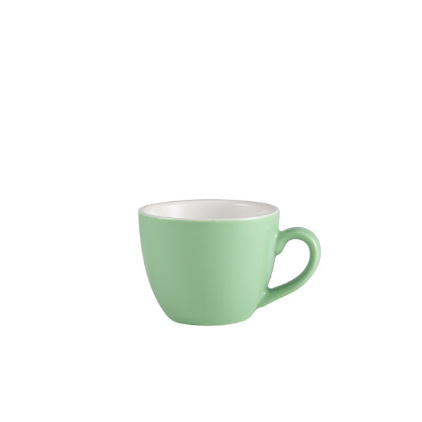 Genware Porcelain Green Bowl Shaped Cup 9cl/3oz Pack of 6