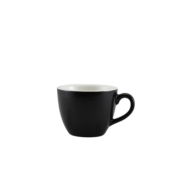 Genware Porcelain Matt Black Bowl Shaped Cup 9cl/3oz Pack of 6