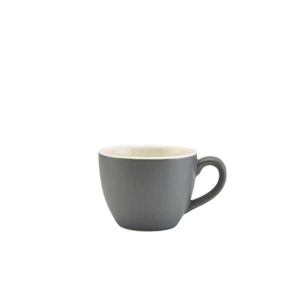 Genware Porcelain Matt Grey Bowl Shaped Cup 9cl/3oz Pack of 6
