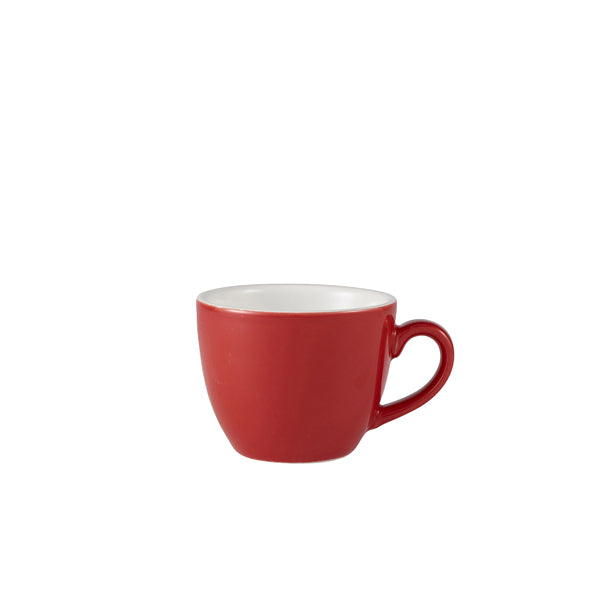 Genware Porcelain Red Bowl Shaped Cup 9cl/3oz Pack of 6