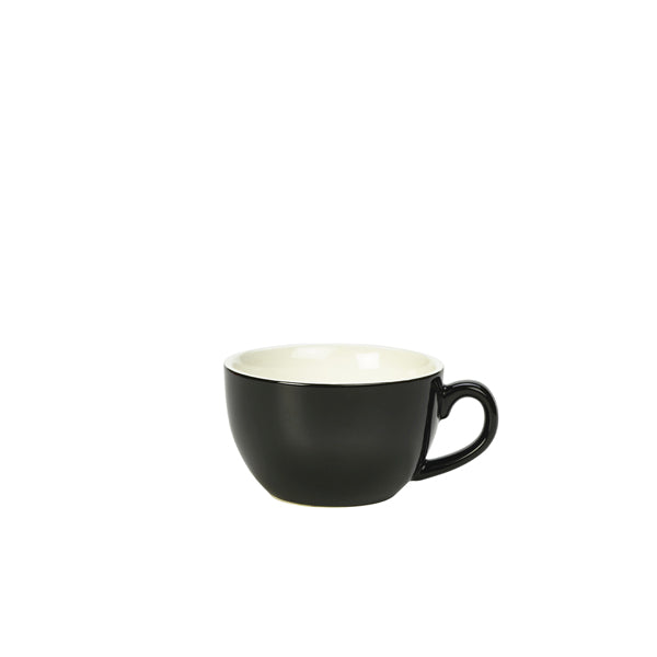 Genware Porcelain Black Bowl Shaped Cup 17.5cl/6oz Pack of 6