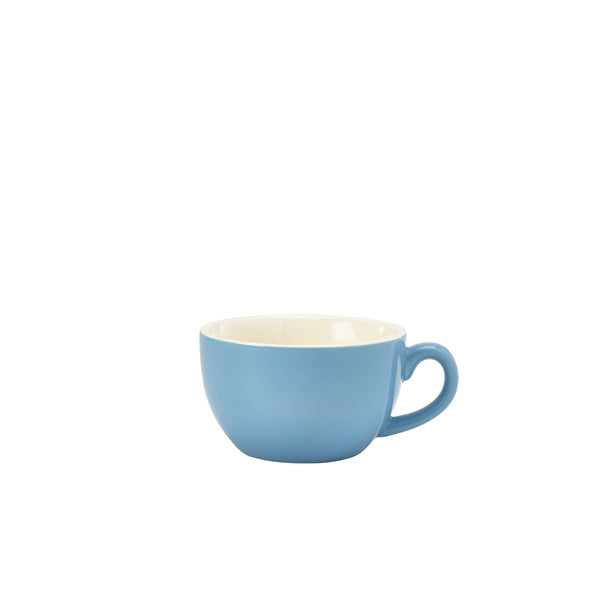 Genware Porcelain Blue Bowl Shaped Cup 17.5cl/6oz Pack of 6