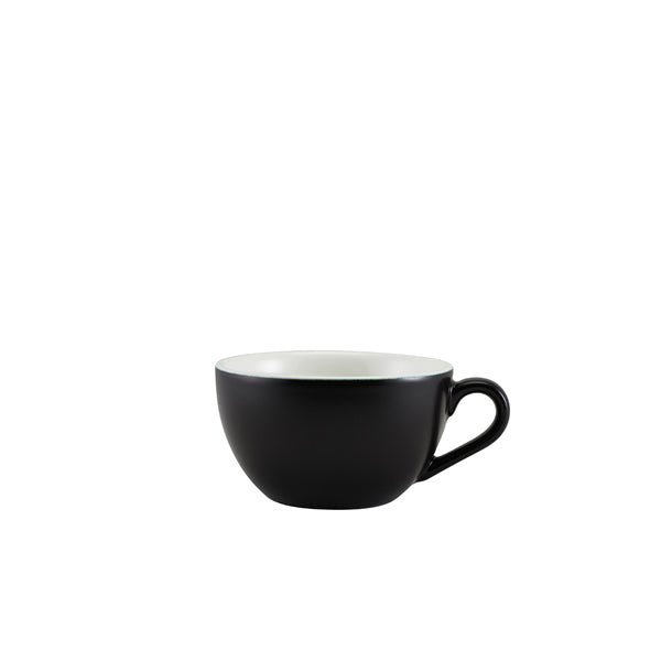 Genware Porcelain Matt Black Bowl Shaped Cup 17.5cl/6oz Pack of 6