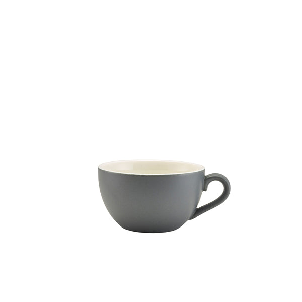 Genware Porcelain Matt Grey Bowl Shaped Cup 17.5cl/6oz Pack of 6