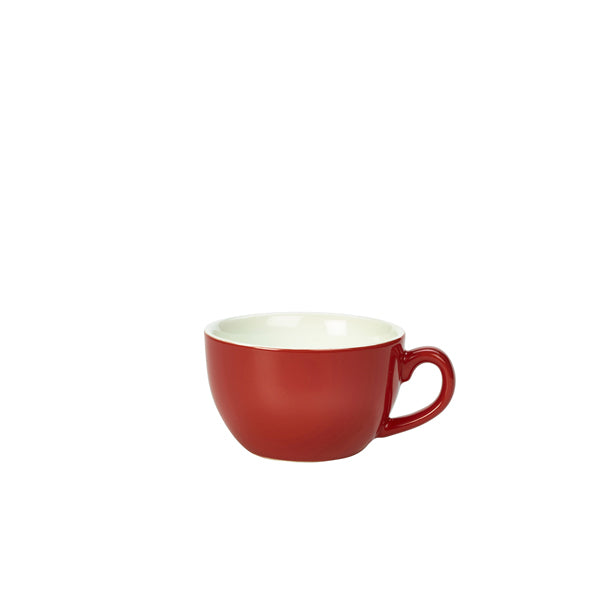 Genware Porcelain Red Bowl Shaped Cup 17.5cl/6oz Pack of 6