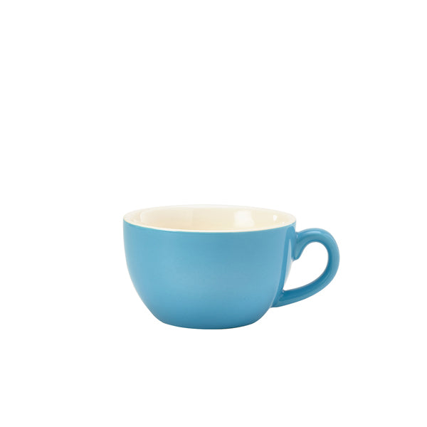 Genware Porcelain Blue Bowl Shaped Cup 25cl/8.75oz Pack of 6