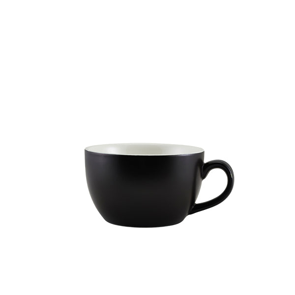 Genware Porcelain Matt Black Bowl Shaped Cup 25cl/8.75oz Pack of 6