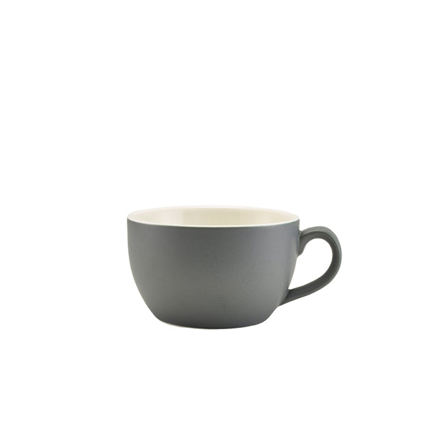 Genware Porcelain Matt Grey Bowl Shaped Cup 25cl/8.75oz Pack of 6