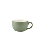 GenWare Porcelain Matt Sage Bowl Shaped Cup 25cl/8.75oz Pack of 6