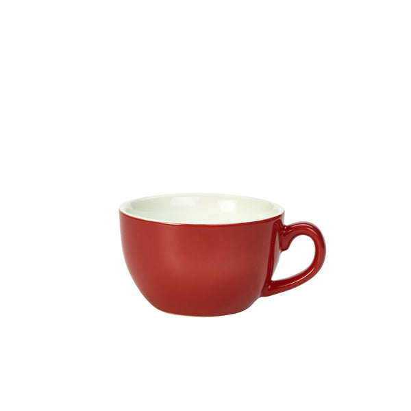 Genware Porcelain Red Bowl Shaped Cup 25cl/8.75oz Pack of 6