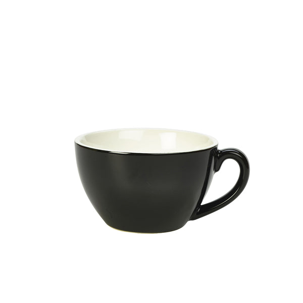 Genware Porcelain Black Bowl Shaped Cup 34cl/12oz Pack of 6