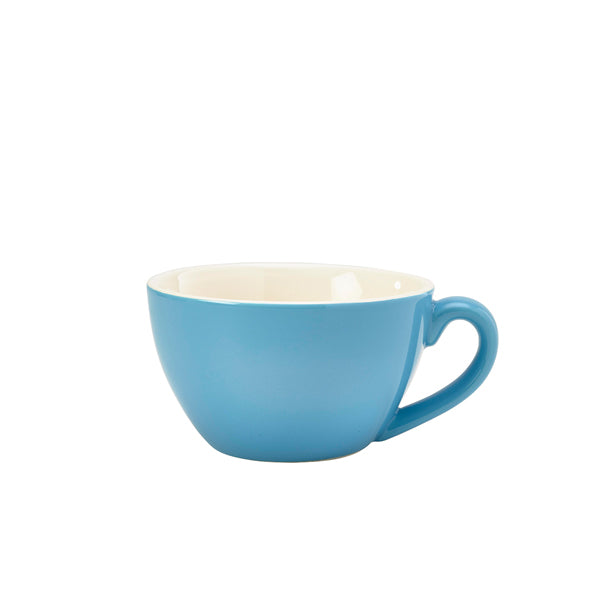 Genware Porcelain Blue Bowl Shaped Cup 34cl/12oz Pack of 6