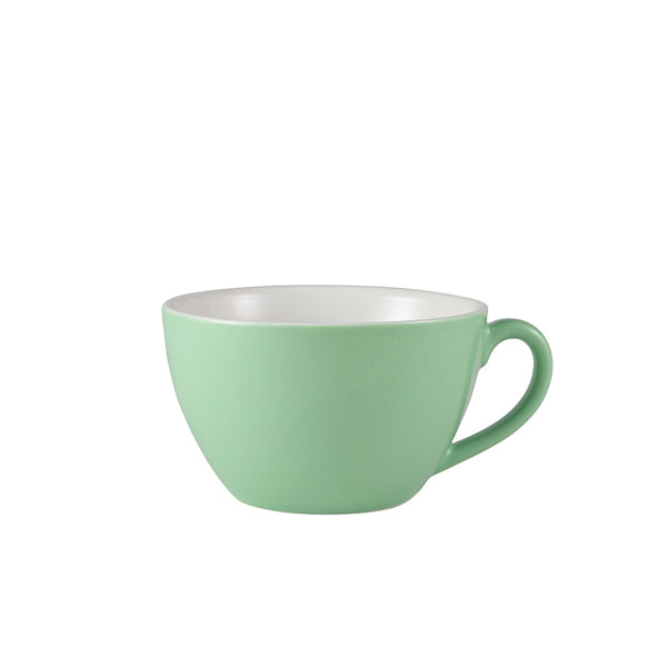 Genware Porcelain Green Bowl Shaped Cup 34cl/12oz Pack of 6