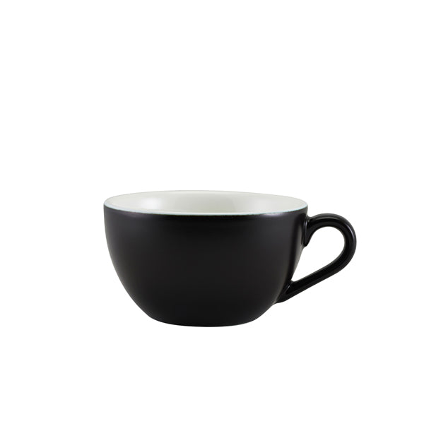 Genware Porcelain Matt Black Bowl Shaped Cup 34cl/12oz Pack of 6