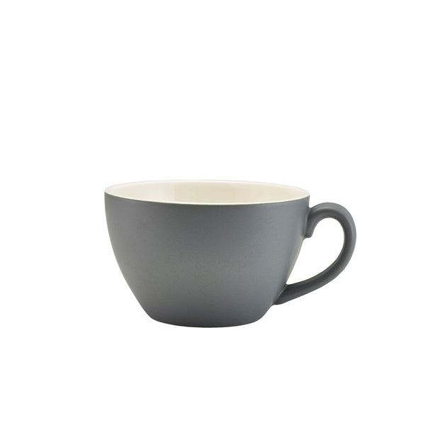 Genware Porcelain Matt Grey Bowl Shaped Cup 34cl/12oz Pack of 6