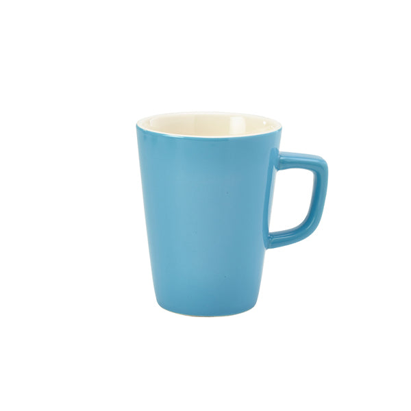 Genware Porcelain Blue Latte Mug 34cl/12oz Pack of 6