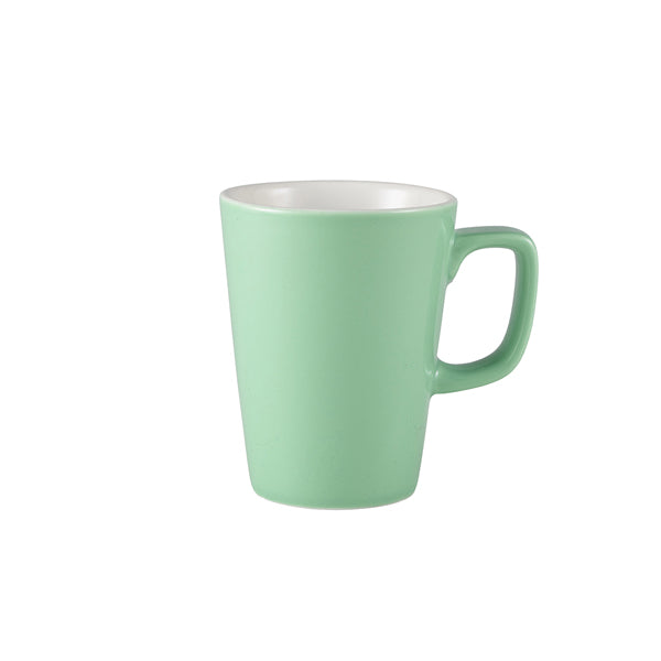 Genware Porcelain Green Latte Mug 34cl/12oz Pack of 6