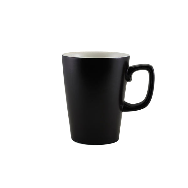 Genware Porcelain Matt Black Latte Mug 34cl/12oz Pack of 6